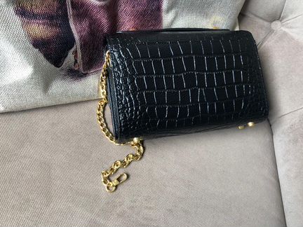 Женская сумка Chanel на цепочке черная кожа новая