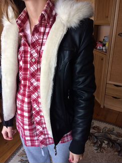 Зимняя женская кожаная куртка