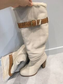 Сапоги из Натуральной белой кожи