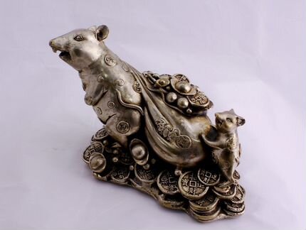 Мышь - Китайская статуэтка из Бронзы, *ru 585