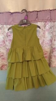 Платье Archy зеленое с оборками хлопок 104