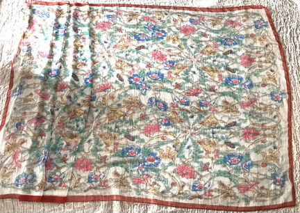 Очень большой прозрачный палантин/шарф шёлк с виск