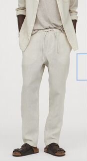 Брюки льняные мужские h&m