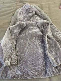 Шуба мутон с капюшоном