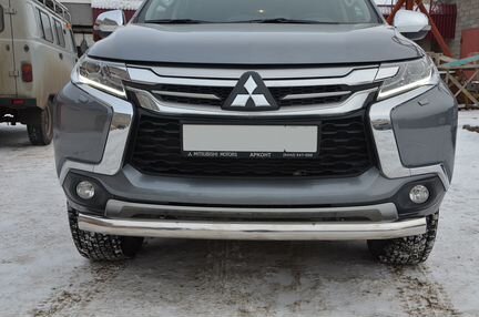 Защита переднего бампера Mitsubishi Pajero Sport