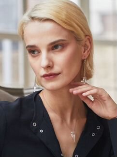 Серебряные серьги с кристаллами Swarovski