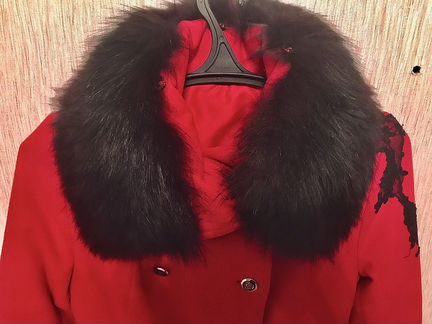 Пальто красное шерсть