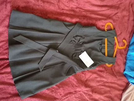 Сарафан, школьный, серый