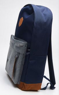 Новый Рюкзак с брелоком кожаное дно цветовые блоки