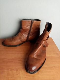 Женские кожаные коричневые ботинки pierre cardin