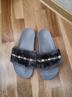 Тапки шлепки сланцы домашние с мехом Gucci на 39 р