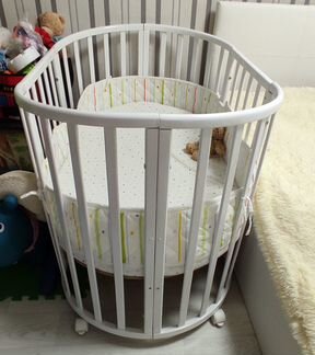 Детская кроватка трансформер круглая