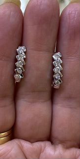 Золотые серьги Дорожки с бриллиантами 0,5 кт