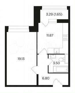 1-к квартира, 42.7 м², 8/22 эт.