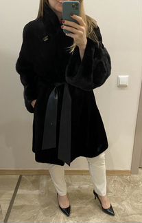 Шуба норка стриженная черная