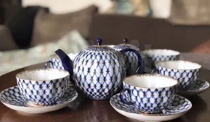 Сервиз тюльпан чайный Кобальтовая сетка ифз