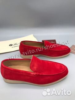 Мокасины Loro Piana красные