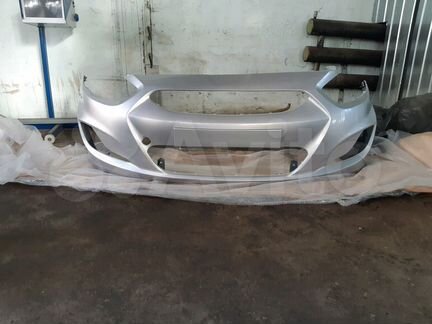 Бампер серебристый Hyundai Solaris 11-14